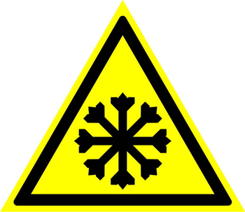 W17 осторожно! холод (пленка, сторона 200 мм) - Знаки безопасности - Предупреждающие знаки - магазин "Охрана труда и Техника безопасности"